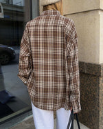 Plaid Print Long-line Shirt
