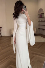 Mesh Bell sleeves Satin Maxi Dress