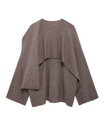 Asymmetric Scarf Detail Knitted Coat