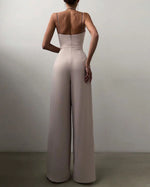 Spaghetti Strap Solid High Waist Jumpsuit