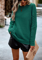 Cable Knit Sleeve Pullover Sweater