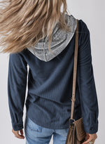 Corduroy Button Down Hooded Jacket