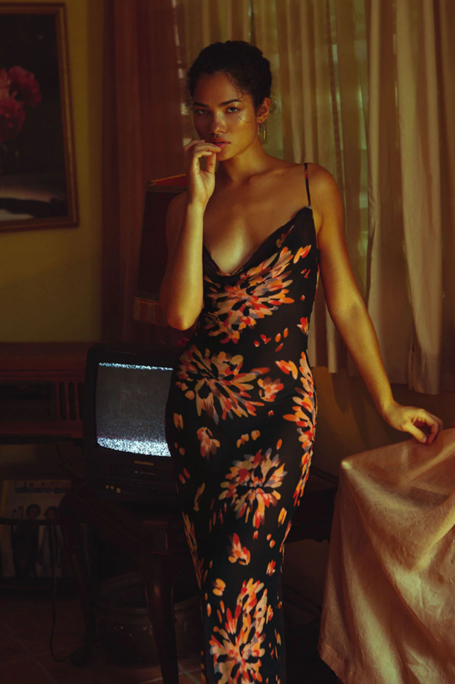 Black Floral Maxi Dress