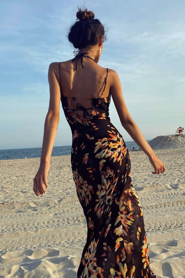 Black Floral Maxi Dress