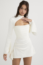 Cutout Yoke Satin Mini dress