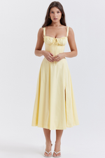 Solid Bustier Slip Midi Sundress