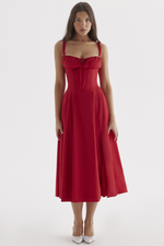 Solid Bustier Slip Midi Sundress
