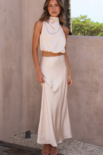 Chic Satin Esther Top + Maxi Skirt Set