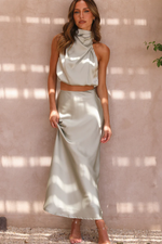 Chic Satin Esther Top + Maxi Skirt Set