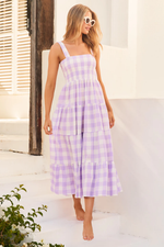 Plaid Sleeveless Midi Dress