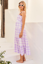 Plaid Sleeveless Midi Dress