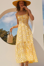 Crochet Lace Slip Maxi Dress