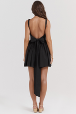 Black Bow Backless Mini Dress