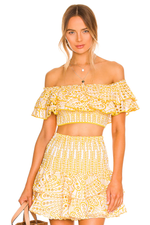 Crochet Lace Crop Top and Skirt Ruffle Set