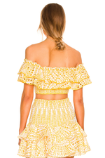 Crochet Lace Crop Top and Skirt Ruffle Set