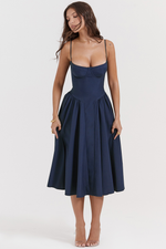 Elegant Pleated Waist Corset Sundress