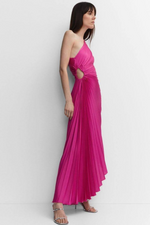 Fashion One Shoulder Pleated Satin Dress