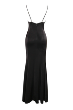 Black White Bow Satin Gown