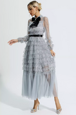 Tulle Mesh Polka Dot Maxi Dress