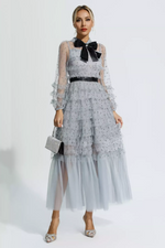 Tulle Mesh Polka Dot Maxi Dress