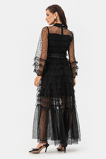 Tulle Mesh Polka Dot Maxi Dress