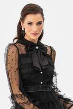 Tulle Mesh Polka Dot Maxi Dress