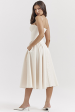 Elegant Pleated Waist Corset Sundress