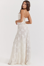Vintage Floral Textured Slip Maxi Dress