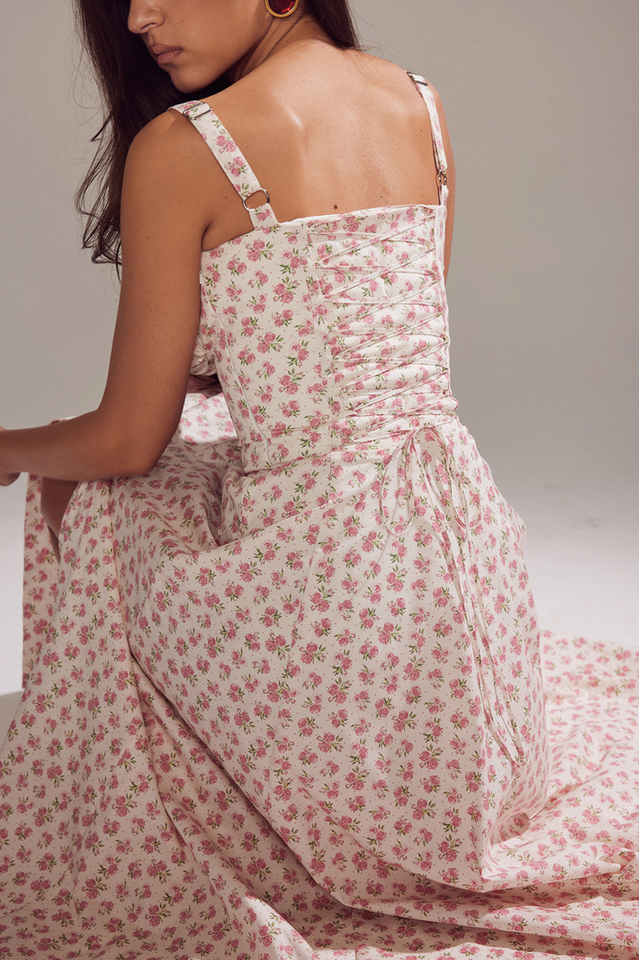 Solid Bustier Slip Midi Sundress