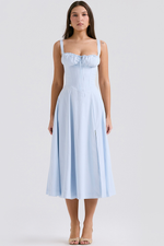 Solid Bustier Slip Midi Sundress