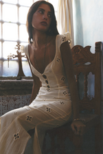 Cream Eyelet Midi Dress