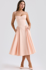 Elegant Pleated Waist Corset Sundress