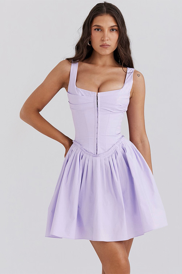 Chic Pleated Waist Mini Dress