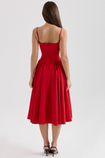 Elegant Pleated Waist Corset Sundress