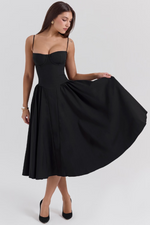 Elegant Pleated Waist Corset Sundress