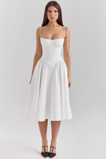 Elegant Pleated Waist Corset Sundress