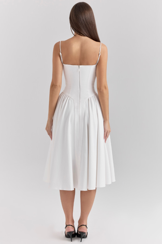 Elegant Pleated Waist Corset Sundress