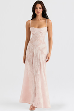Vintage Floral Textured Slip Maxi Dress