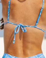 Blue Seashell Print Triangle Bikini Sets