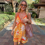 Yellow Floral Slip Mini Dress