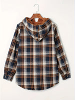 Plaid Pattern Thermal Lining Hooded Jacket
