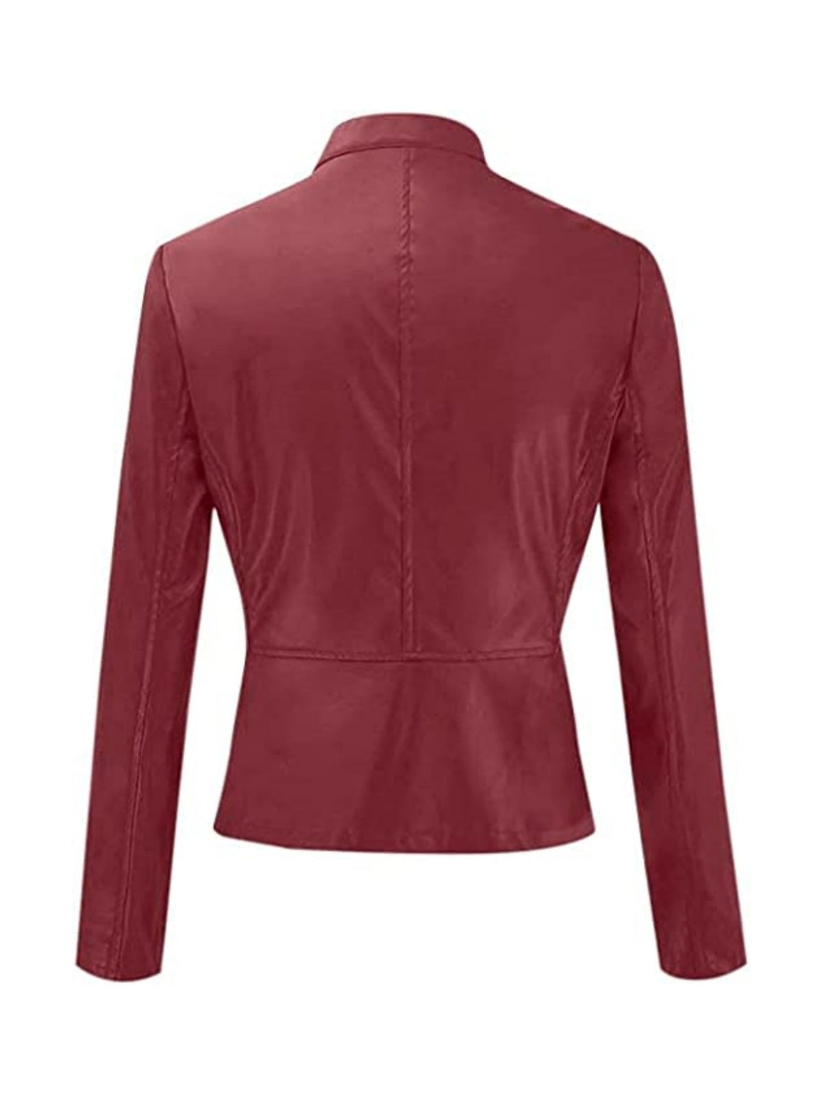 Cool Zippered Faux Leather Crop Jacket