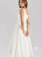 White Bow Detail Midi Dress