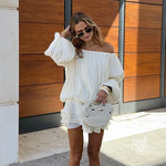 Elegant Off Shoulder Long Sleeves Mini Dress