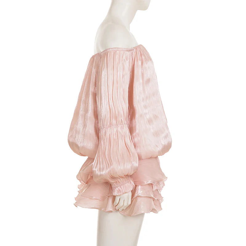 Elegant Off Shoulder Long Sleeves Mini Dress