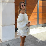 Elegant Off Shoulder Long Sleeves Mini Dress