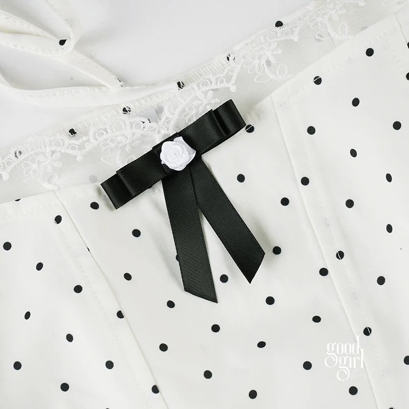 White Polka Dot Mini Dress