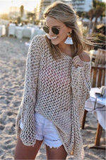 Sheer Crochet Knitted Beach Overall Top