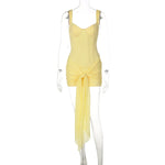 Crochet Lace Self-Tie Mini Dress