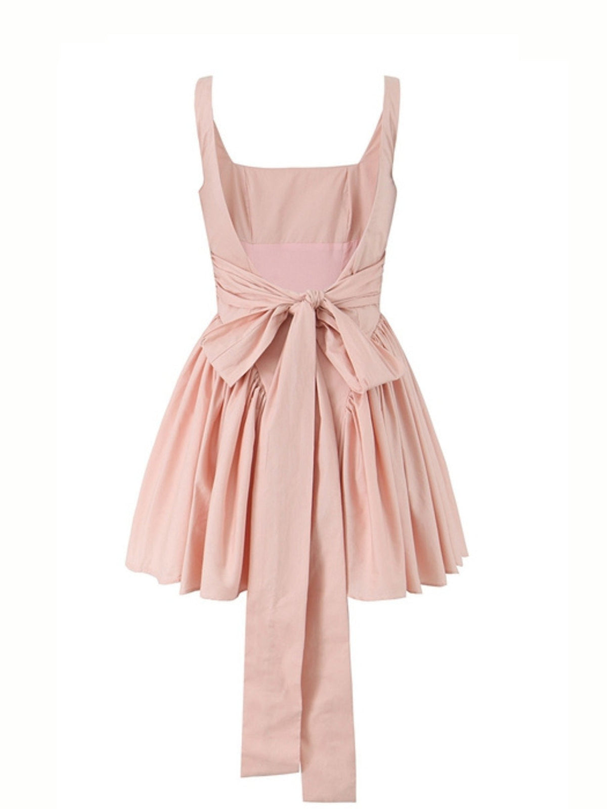 Peach Pink Back-Tie Backless Mini Dress